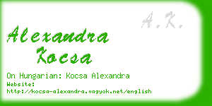 alexandra kocsa business card